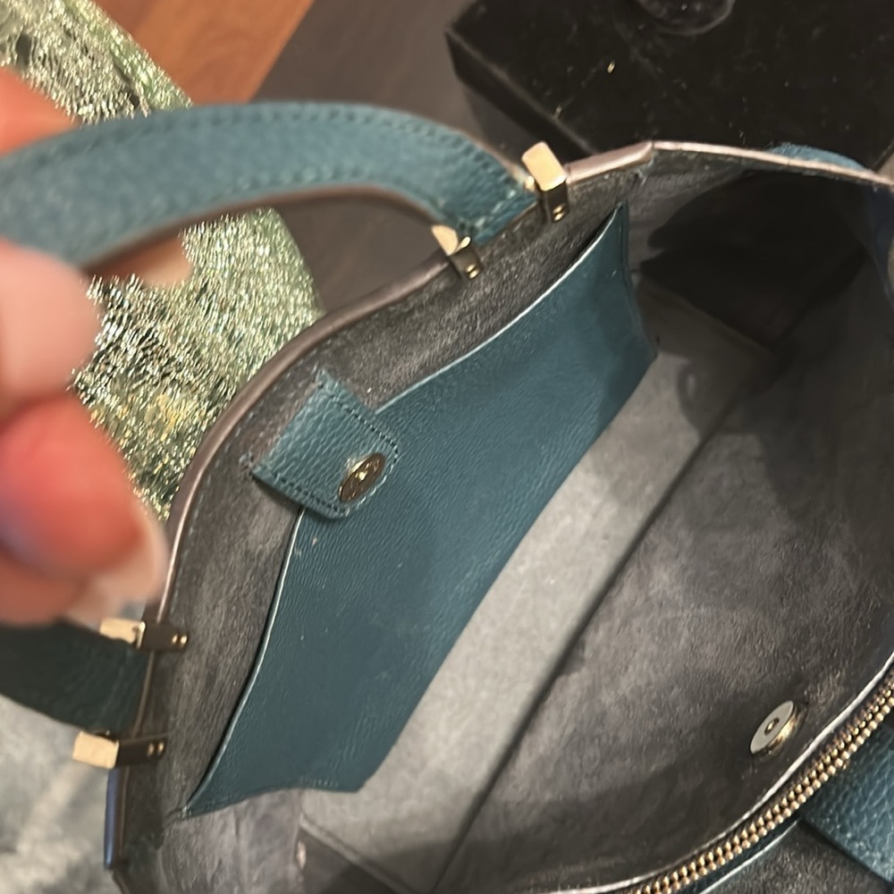 Kate Spade Green Satchel with Textured Leather Finish.send offers - Picture 7 of 14